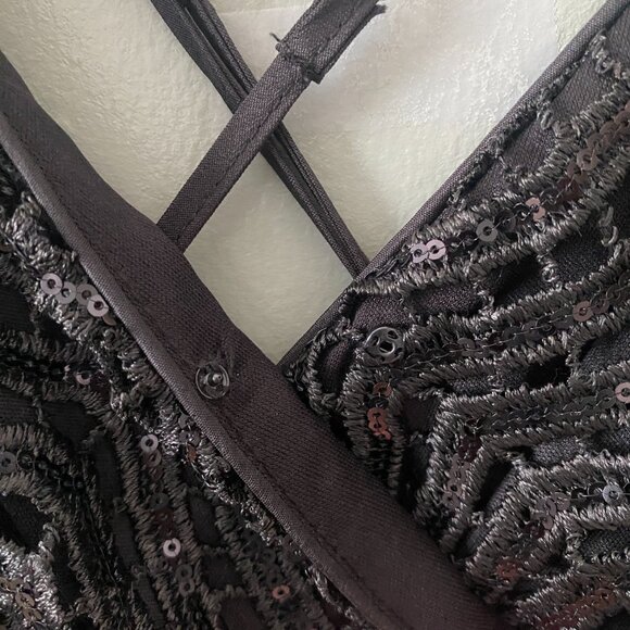 NWT Lulu's Black Sequin Mini Dress, Size Small - Picture 14 of 14